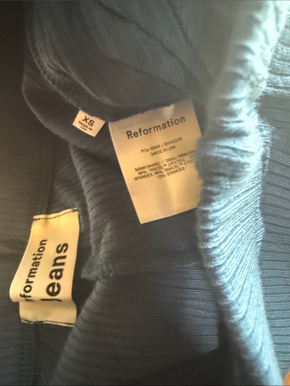 Reformation Ribbed Wide-Leg Pants Set - Ocean - Picture 8 of 10
